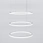 Preview: LED Deckenleuchte in Ringform mit drei Ebenen ✓ Elegante Kaskadenlampe für Hotels, Rezeptionen und moderne Wohnbereiche.